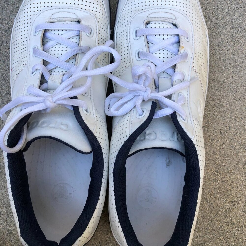 CROCS Crocband Casual Shoes Men's Size 11 White/Blue Sneakers 10935-126​ - Picture 5 of 10